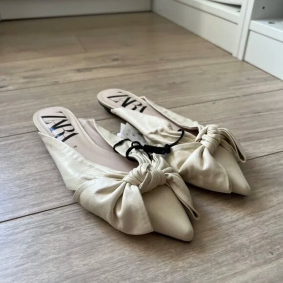 Zara Flat Leather Shoes with Ties EUR 38 - Picture 10 of 15